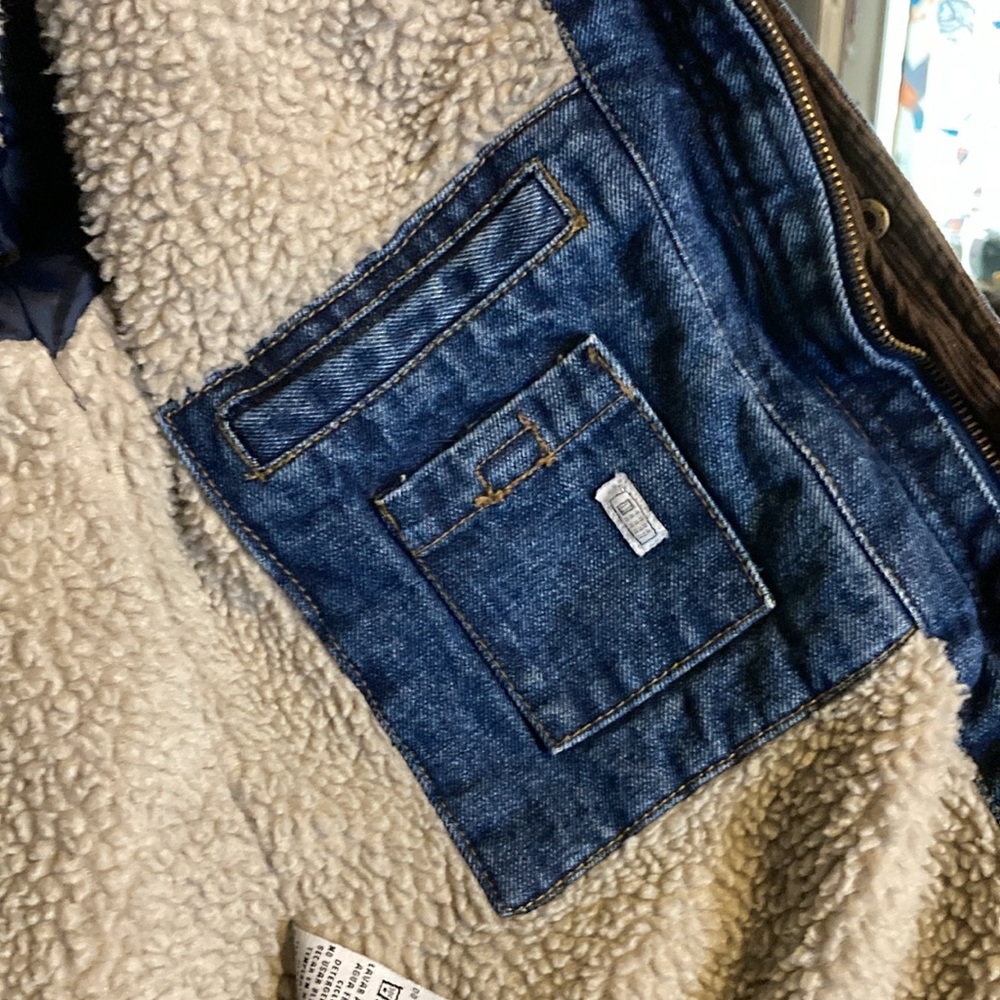 Wrangler Blue Denim Jacket with Brown Collar - Picture 9 of 13